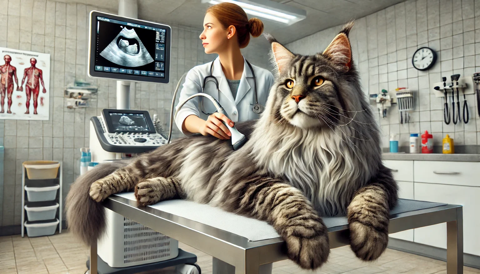 Un gato siendo tratado de cardiomiopatía hipertrófica felina