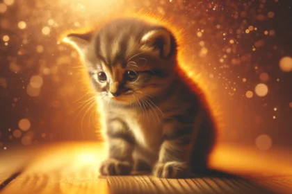 insuficiencia renal en gatos, un gatito mostrando signos de malestar y necesidad de atención veterinaria.